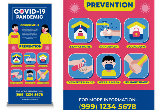 Covid-19 Prevention Roll Up Banner: Your Campaign's Visual Anchor