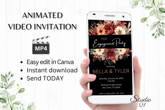 Crafting Your Autumn Engagement Celebration with Fall Engagement Party Invite W1157
