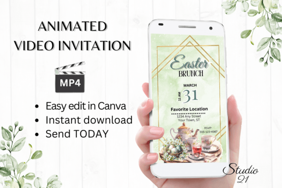 Digital Easter Brunch Invitation: Modern Event Styling