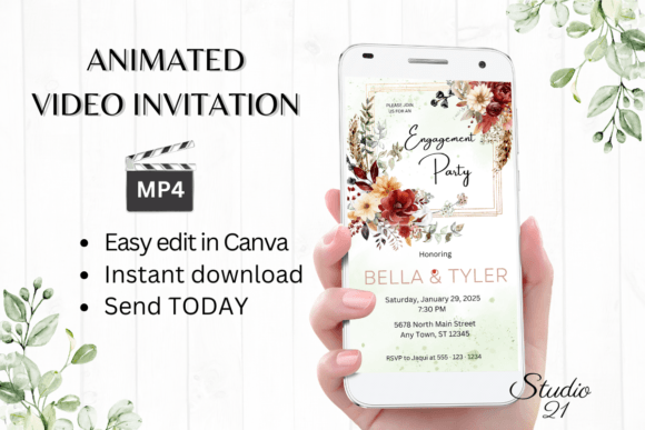 Effortless Autumn Invites: The Digital W1152 Template