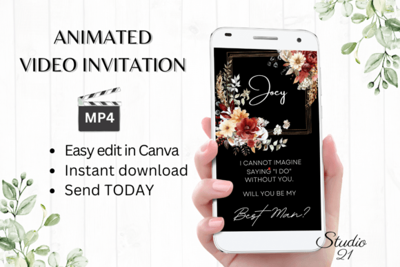 Fall Best Man Proposal W3153BM: A Digital Invitation Template