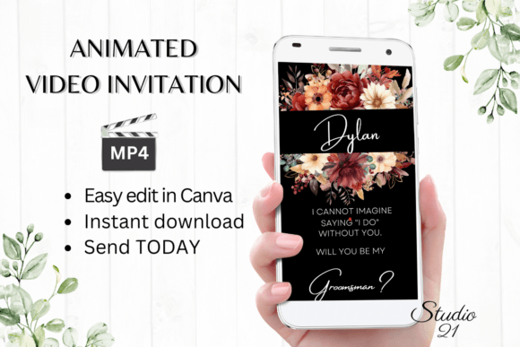 Fall Groomsman Proposal W3157GM: Elevate Your Autumn Invitations