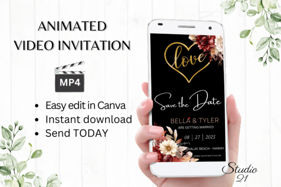 Fall Save the Date Announcement W2151: A Seasonal Digital Template