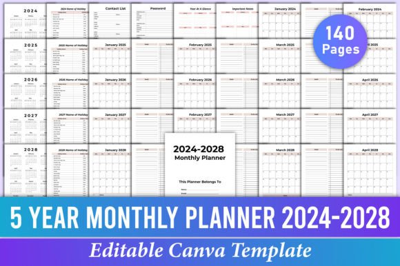Master Your Next Five Years with This Canva Planner Template