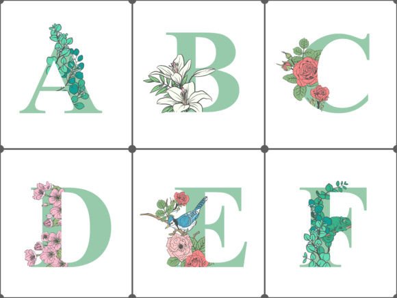 Minimalist Isolated Alphabet Floral Line: Your Elegant Initials