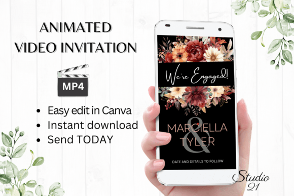 Modern Fall Engagement Announcement W1157B