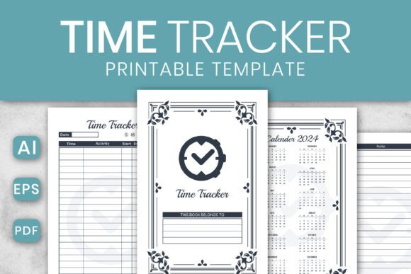 Time Tracker KDP Interior: Your 2024 Editable Template