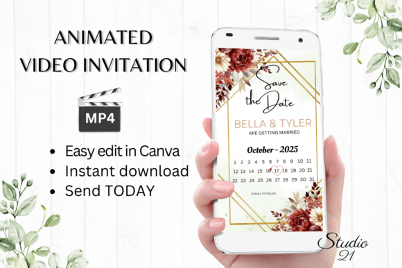 Warm Up Your Invitations with Fall Save the Date W2154B